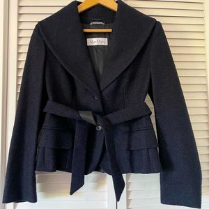 Max Mara collection Virgin Wool/Alpaca jacket w belt XS